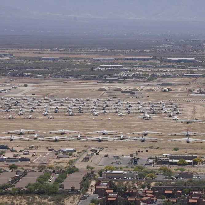 Davis-Monthan Air Force Base airplane boneyard in Arizona Poster Print (34 x 22)