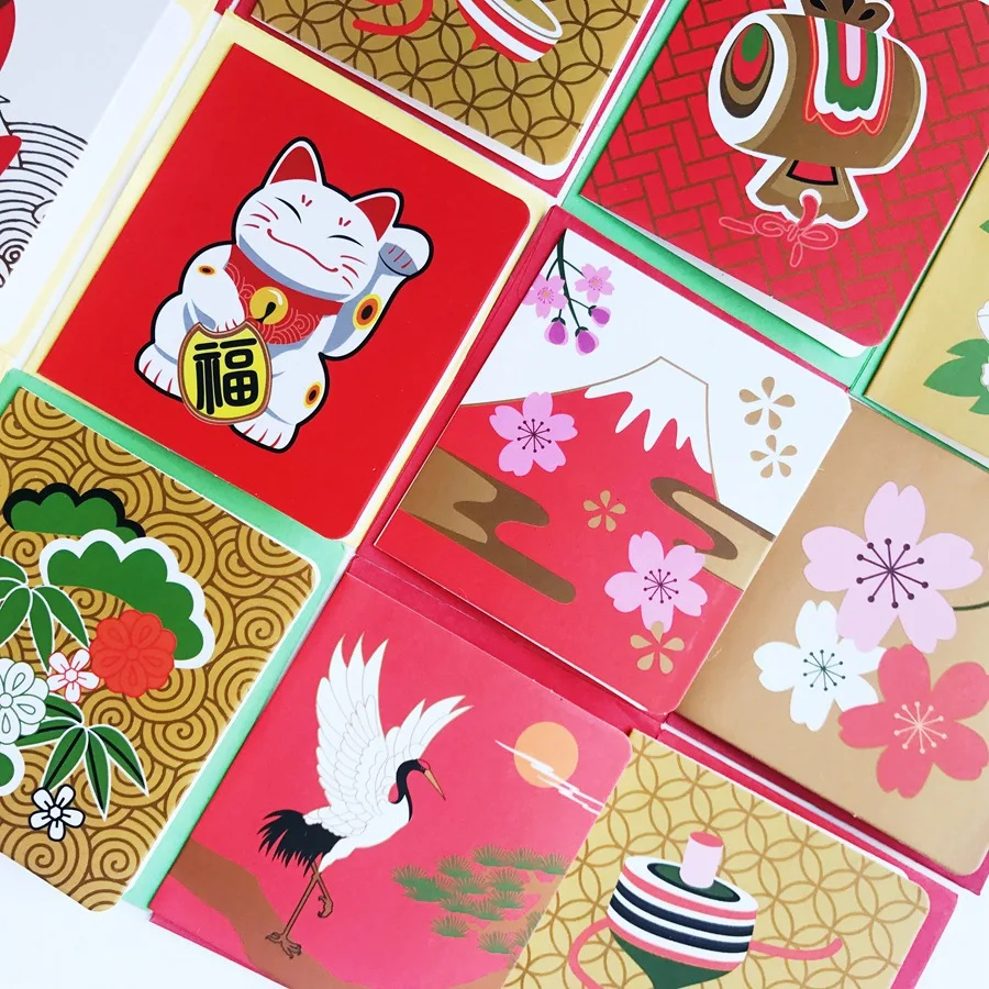 96pc/lot Chinese and Japanese elements New Year greeting ...