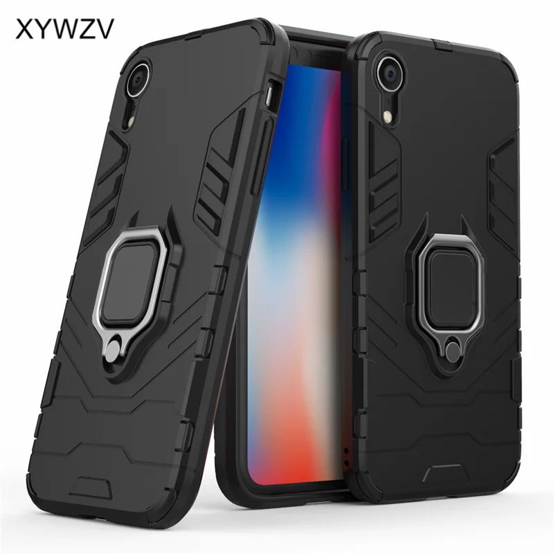 Защитный чехол для iPhone XR силиконовый металлический держатель кольца на палец