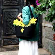 XIYUAN бренд женский в национальном стиле розовый/фиолетовый/желтый цветок сумка женская черная сумка для женские сумки сумка для подруги