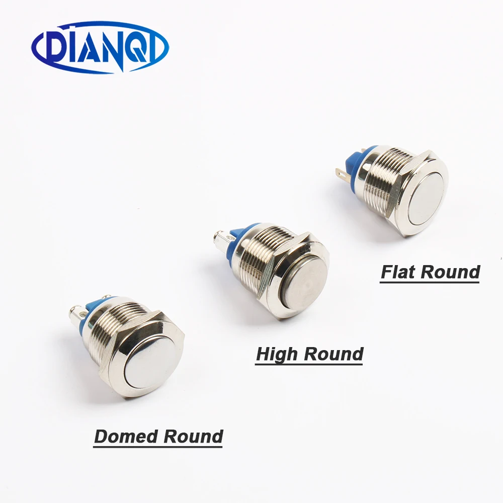 

19mm Reset Momentary Metal push button switch 3A/250V Copper plated nickel Silver car horn door control switch screw foot