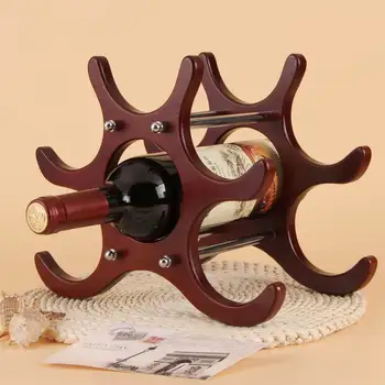 

Noble Elegant Wine Red Wooden and Stainless Steel Red Wine Rack One Bottle Holder