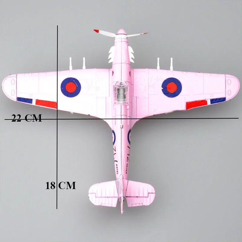 1Pcs Random Color 1/48 Assemble Simulation Fighter Model Toys Building Tool Sets Aircraft Diecast War-II Hurricane Fighter