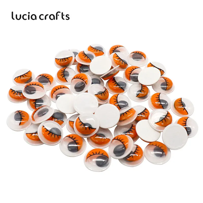 Lucia crafts 50 шт. 10 мм с ресницами Googly Wiggly Eyes самоклеящиеся пластиковые глаза скрапбук для кукольных игрушек аксессуары K0805