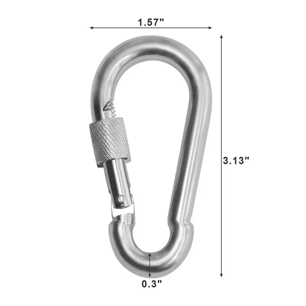 4 шт карабины из нержавеющей стали винтовой затвор Блокировка для гамаки-качели Йога Hommock оборудование для фитнеса