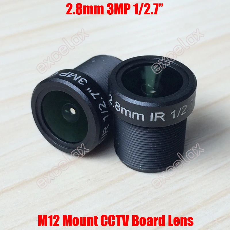 

2PCS/Lot 3MP 1/2.7" 2.8mm 120 Degrees Wide Angle View IR CCTV Fixed Board Lens M12 MTV Mount for Analog IP Camera Module