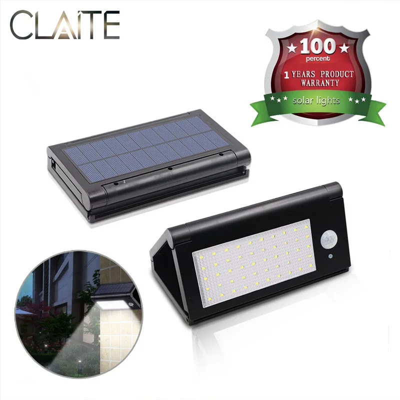 

CLAITE New Arrival 32 LEDs/50 LEDs Solar Motion Sensor Wall Light Waterproof Outdoor Collapsible Security Pathway Street Lamp