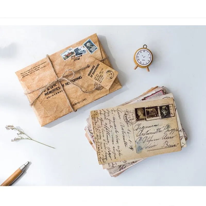 

30Pcs Retro memories postcard Remembrance of the past postcard old letters Nostalgic Past Postcard Greeting Card Gift Card