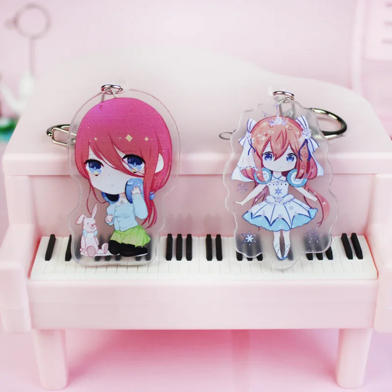 

Anime The Quintessential Quintuplets Keychain Cartoon Acrylic Go Toubun No Hanayome Car Key Holder Chain Pendant Keyring