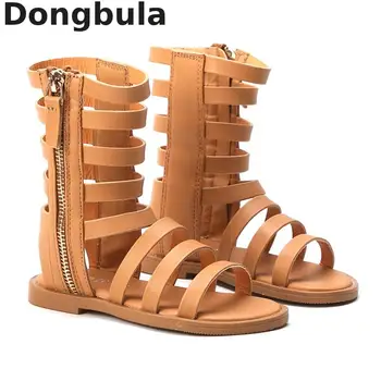 

Summer Children's Sandals Korean Fashion Version Of The Hollow Girl Roman Sandals Open Toe High Help Sandals Non-slip Kids Shoes