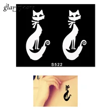 Горячая 1 шт маленькая хна трафарет татуировки мультфильм кошка шаблон дизайн DIY Аэрограф живопись женский боди-арт хна трафарет татуировки S522
