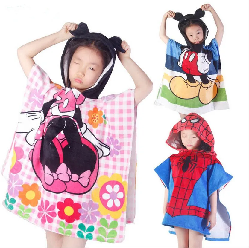 Cotton Children's Summer Towel For Beach Cartoon Printed Absorbent