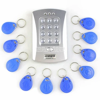 

DIYSECUR 125KHz Door RFID Keypad Proximity Reader Access Controller System Kit + 10 Free Key Fobs Brand NEW V2000-C