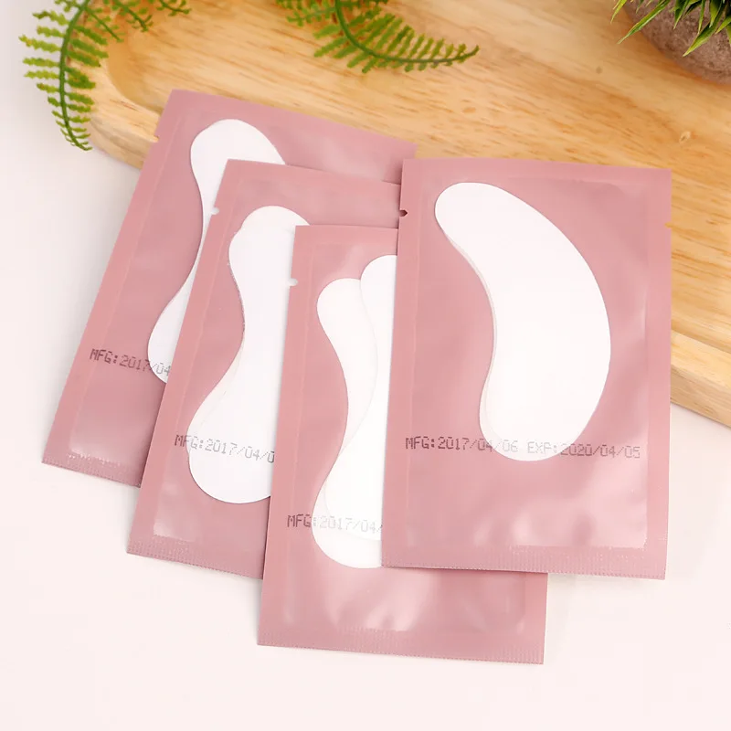 

Hot 50pairs Eyelash Extension Paper Patches Grafted Eye Stickers Pink Eyelash Under Eye Pads Eye Paper Patches Tips Sticker