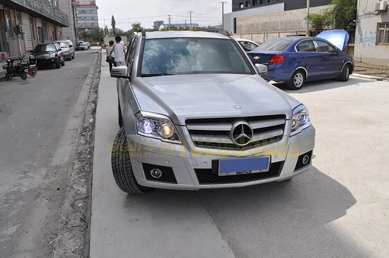 D_YL стайлинга автомобилей для Benz GLK 300 фары 2011 GLK 300 светодиодный фар DRL Объектив Двойной Луч H7 ксеноновые би ксенон объектива