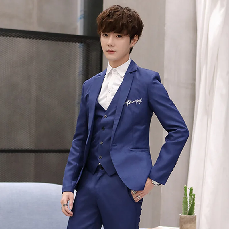 Высокое качество мужской блейзер весенний модный костюм Блейзер masculino умный тонкий корейский стиль мужской Один пиджак на пуговицах плюс размер