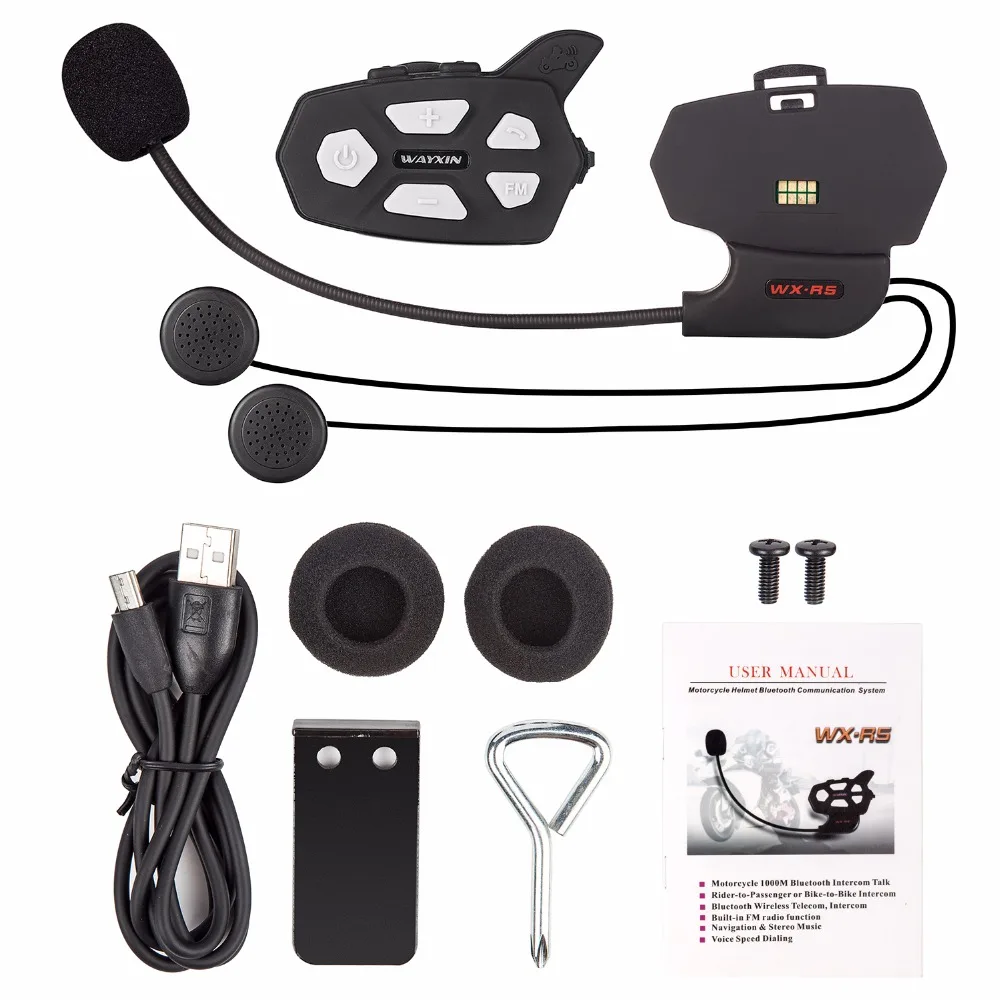 1 pcs Built in FM Radio R5 Motorcycle Helmet Bluetooth Headset