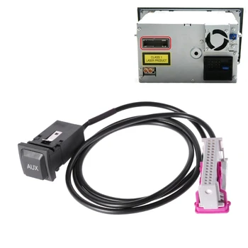 

1 Pc Auto Car Aux-in RNS-E Navigation AUX Button Audio Adapter Kit 32Pin Plug for Audi A3 A4 A6 A8 R8 TT