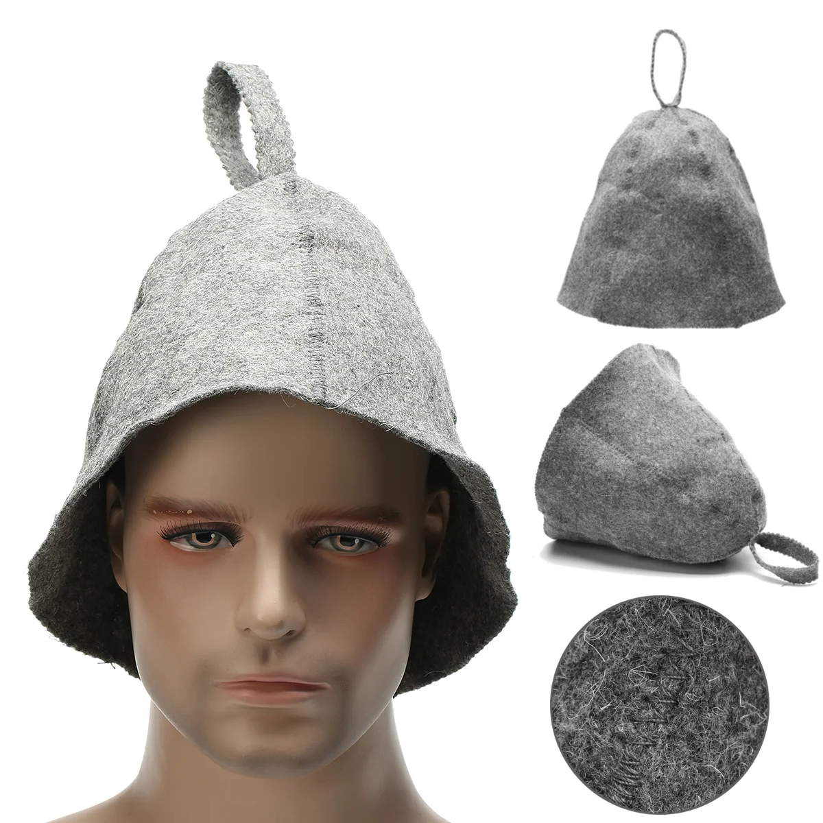 Wol Merasa Grey Sauna Topi untuk Rusia 