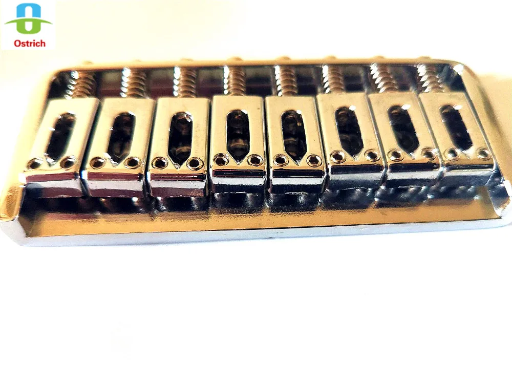 

Electric Guitar Through Body String Bridge 8 Strings Fixed Hard Tail Parts Chrome