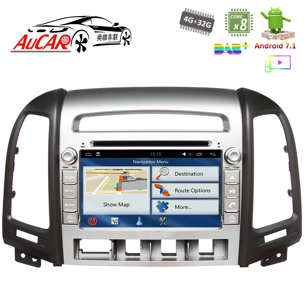 Android автомобильный gps навигационная система для hyundai IX45 Santa Fe автомобильный dvd плеер 2006-2012 радио с Bluetooth и gps WI-FI 4G стерео AUX