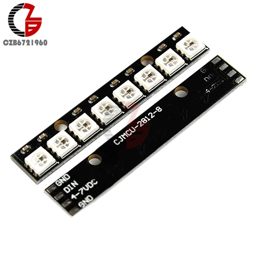 

WS2812 5050 RGB LED Lamp Panel Module 5V 8-Bit Rainbow LED Precise for Arduino