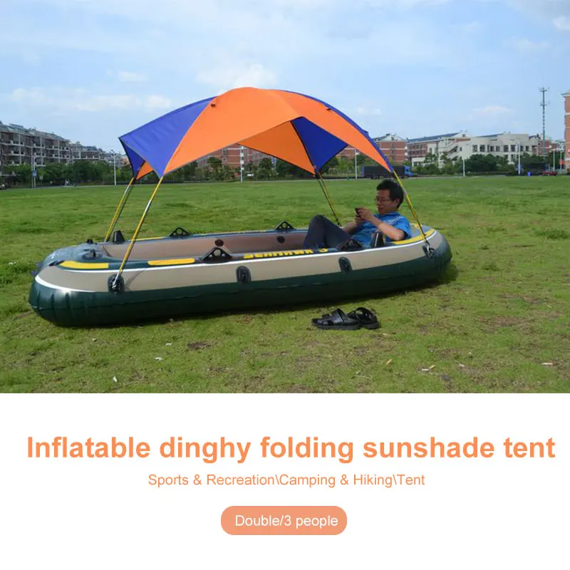 

Durable Folding Awning Inflatable Boat Tent Sunshade Tent Nylon Orange Blue Ferry Outdoors