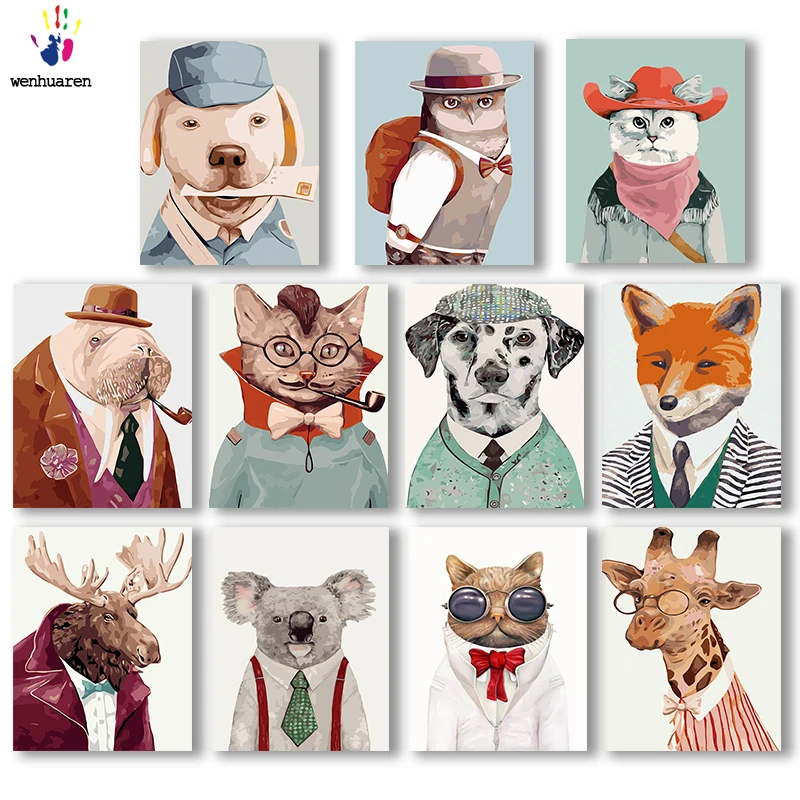

DIY colorings pictures by numbers with colors Animal illustration Mr. Animal picture drawing painting by numbers framed Home