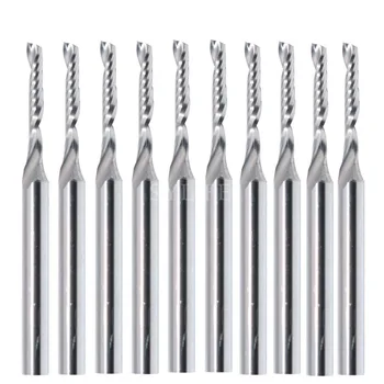 

10pcs 3.175x2x12mm CNC Carbide One Flute Spiral Bit High Durability