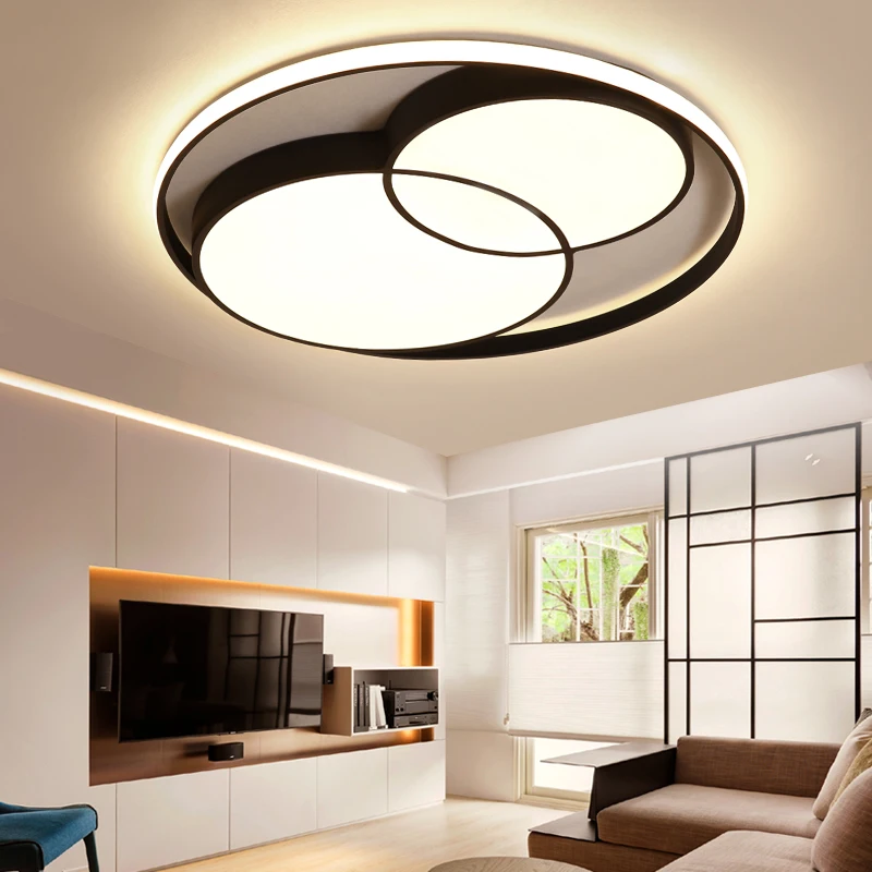 

NEO Gleam White or Black Round Chandelier For Living Room Bedroom Dia420/500/600/780mm Master Room Ceiling Chandelier