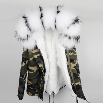 

2017 Hot Sale High Street Women's Fashion Loose Big Real Raccoon Collar Winter Coats Jackets Ladies Real Rabbit Fur Lining Coats