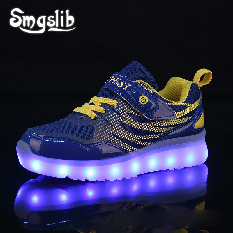 الاطفال Led حذاء الفتيان أحذية Usb شحن 2019 الربيع الخريف الأطفال الأحذية مع تضيء مضيئة الفتيات متوهجة أحذية مدرسة