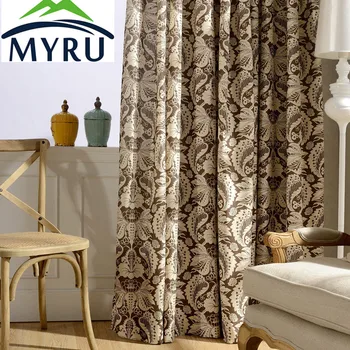 

MYRU Hot Sale Pastoral Shading Cotton and Linen Printing Ready Made Up Curtains