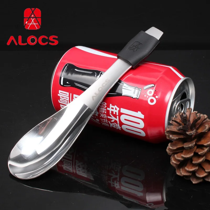 

Alocs Camping dishes titanium camping cookware folding knife spoon fork utensils for a picnic hike travel tableware alocs spork