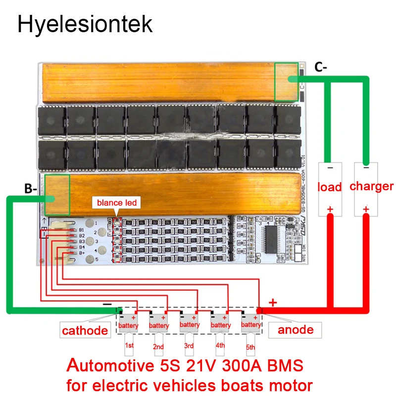 BMS 3S 4S 5S 300A 3,2 в 3,7 в балансир 18650 Lipo батарея защита монтажная плата зарядное устройство Автомобильный EV для транспортных средств лодки мотор - Цвет: 5S 300A 3.6V BMS