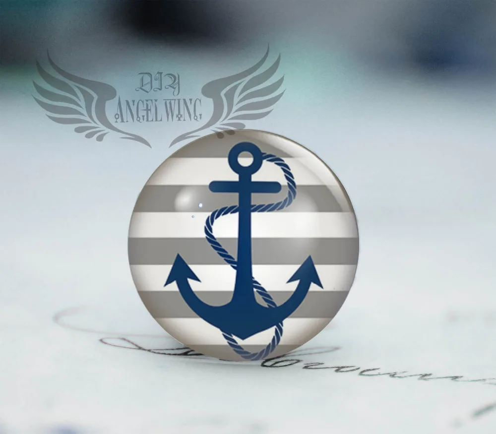 

12-40mm New Fashion Handmade Photo Glass Cabochons anchor
