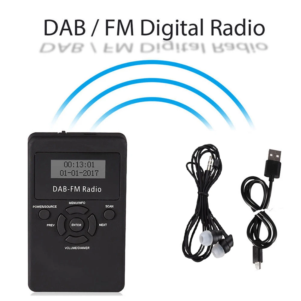 Портативный радио цифровой DAB RDS FM радио карманный цифровой DAB стерео без потерь приемник с наушником шнуром 1," экран дисплея