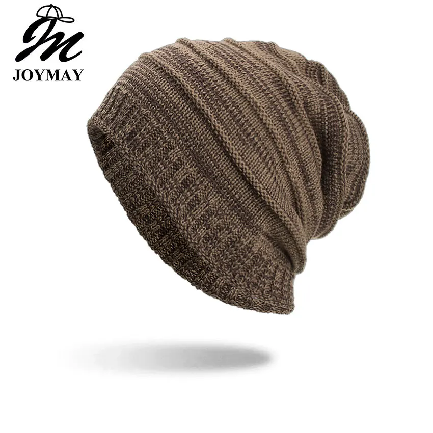 

Joymay 2018 Two way Wearing Winter Beanies Hat Disorderly Color Unisex Plain Warm Soft Skull Knitting Cap Hats WholesaleWM085