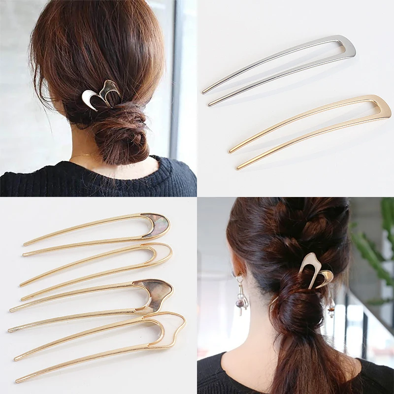 Minimalis 2020 New Arrival Hairpins Hair Sticks Hairclip Tools Bun Maker Alloy Conch Shell 1PC Golden Silver Headwear Beige |