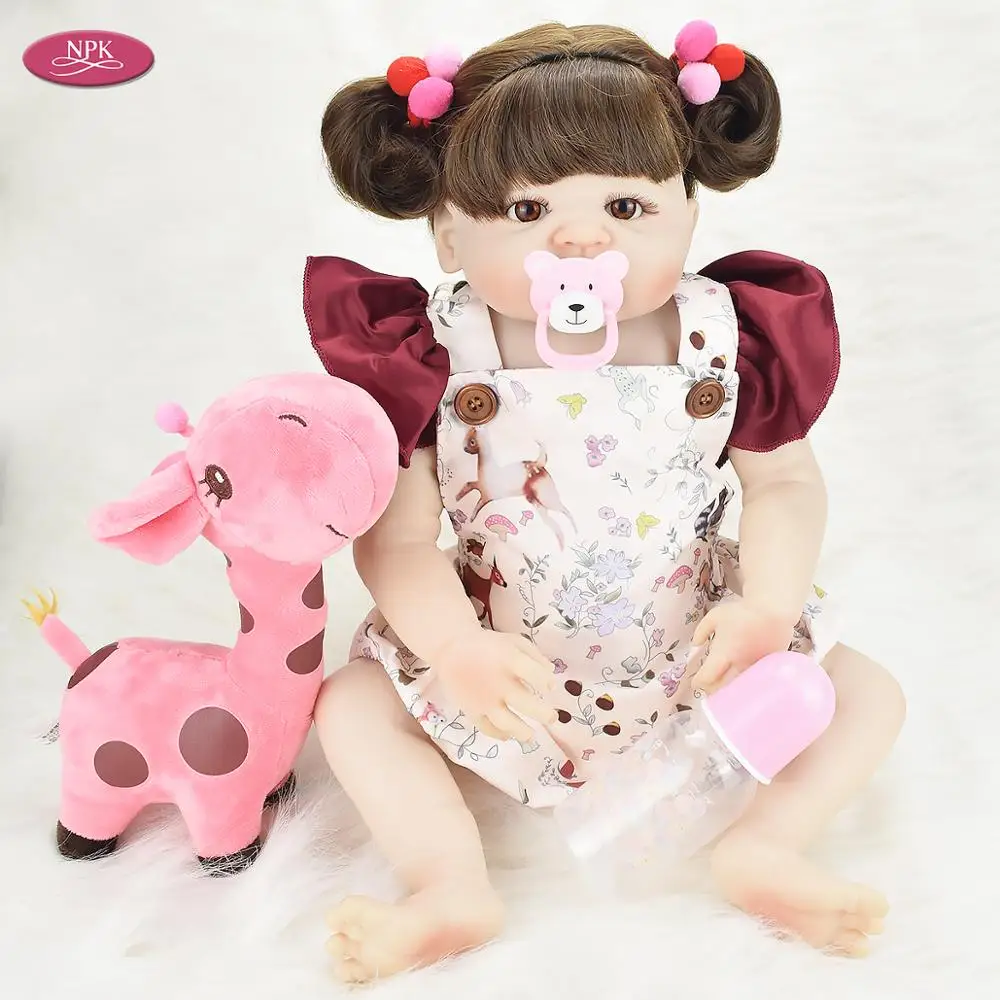 

NPK Full Body Silicone Baby Girls Reborn Doll Bathe Toys 55CM Vinyl Lifelike Princess Realistic Newborn Babies Toddler Bonecas