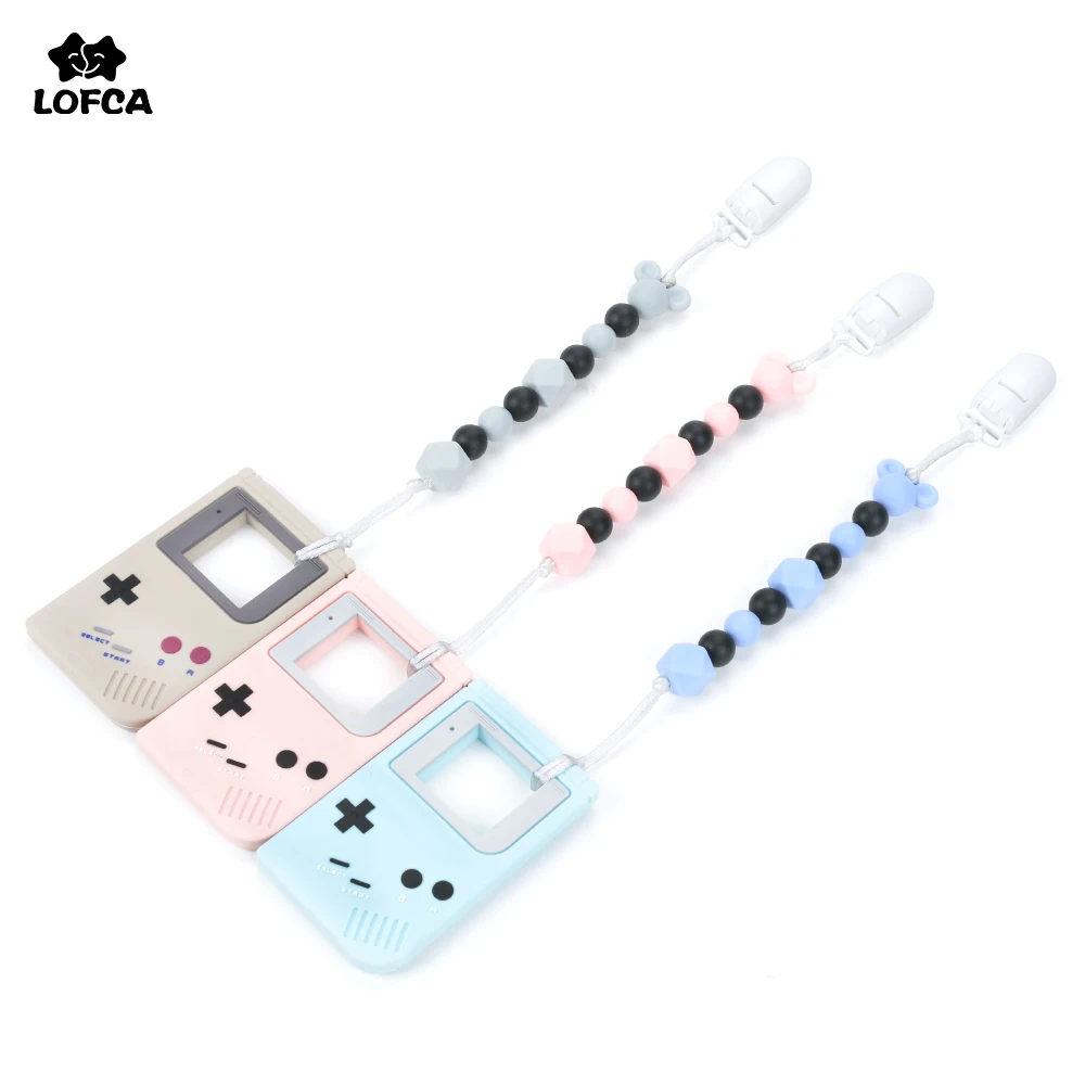 

Silicone Pacifier Gameboy Teether Clip Baby Teething Silicone Beads Cartoon Pacifier Holder BPA Free Chewing Toy Accessory