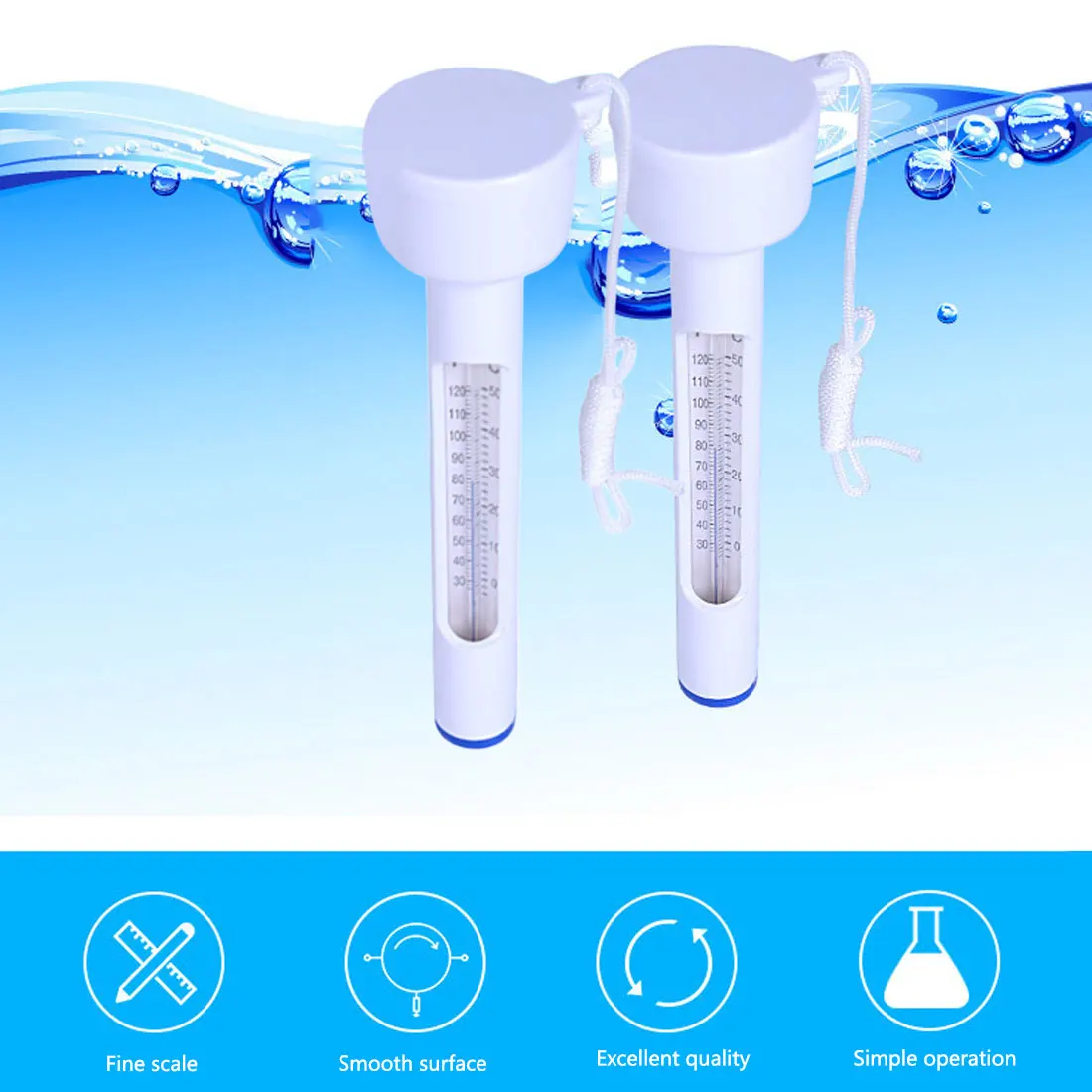 

1pc Precision measurement Floating Water Thermometer Outdoor Swimming Pool Thermometer Baby Bathing Shape White High Quality