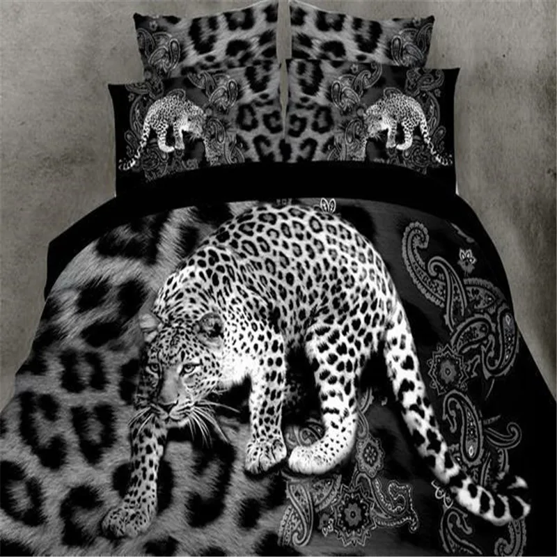 

Quality Sale Duvet Cover 3d Bedclothes Wolf Leopard Tiger Panda Flower 3/4pcs Bedding Sets Or Reactive Print