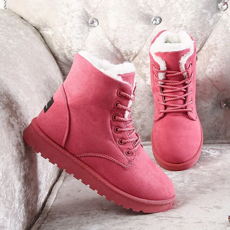 Ariari/зимние женские ботинки; очень теплые зимние ботинки; женские замшевые ботильоны; женская зимняя обувь; Плюшевые пинетки; женская обувь - Цвет: Pink Shoes