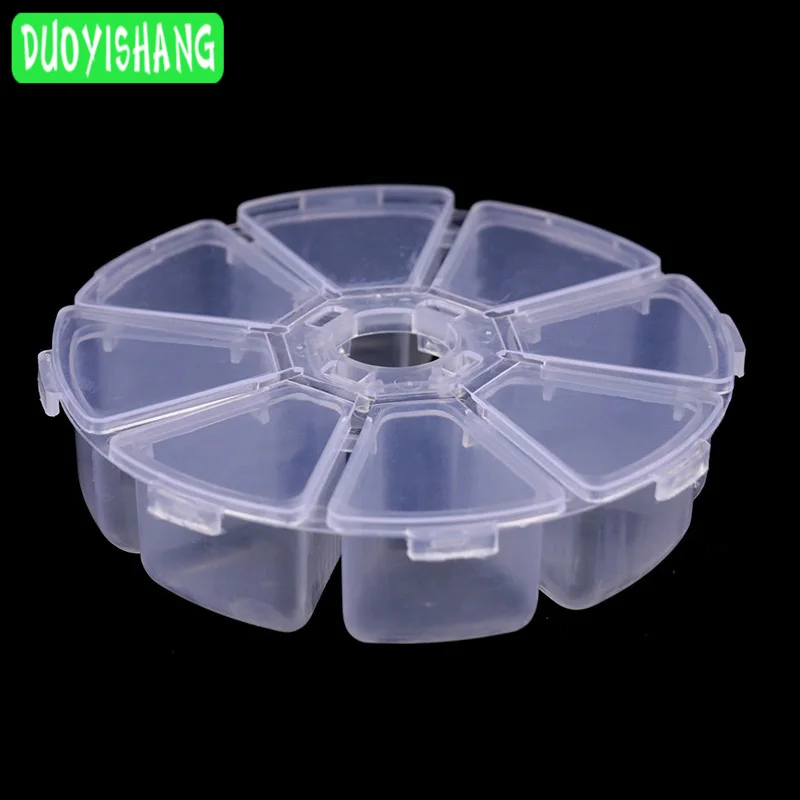 DUOYISHANG 8 слотов круглая прозрачная коробка для хранения пластиковые DIY