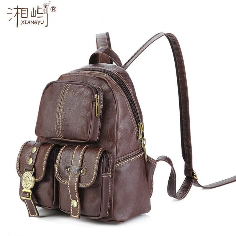 2017 High Quality New Vintage Women s PVC Backpacks Leather Brand Casual Fashion Trendy Waterproof Daypacks