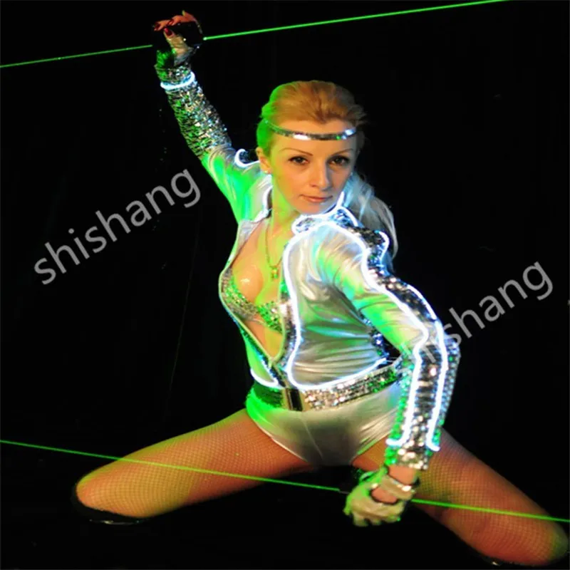 H0815 ручной лазерный меч сценическое шоу танцевальные вечерние дискотеки dj Лазерный светильник костюмы для бальных танцев одежда зеленый бар робот человек проектор