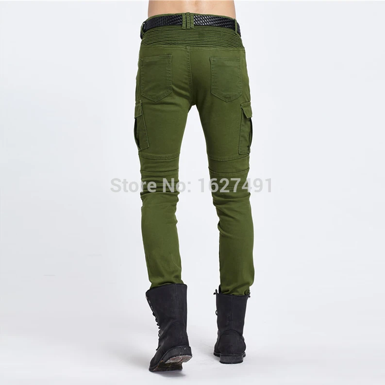 Новинка, фирменные мужские зеленые и черные мотоциклетные Стрейчевые байкерские джинсовые мужские Стрейчевые узкие облегающие джинсы, эластичные удобные мужские брюки