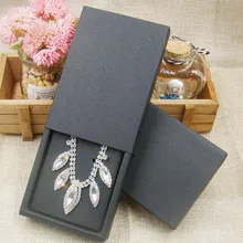 24 шт за лот 4,5*3,15*1,0 inch черный бумажная подарочная упаковка коробка ювелирные серьги ожерелья кулон выставочная коробка пользовательские за дополнительную стоимость