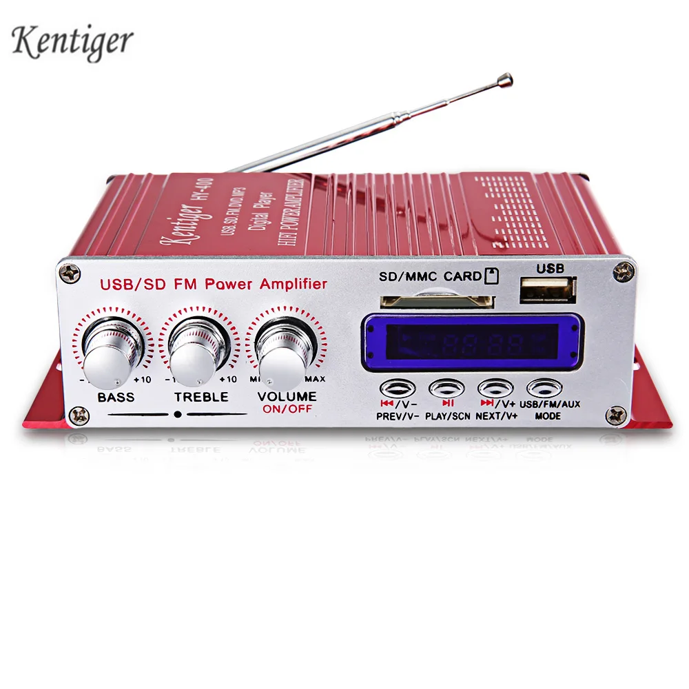 Kentiger HY-400 Hi-Fi автомобильный стерео усилитель радио MP3 динамик с FM ЖК-дисплеем Мощность плеер для авто мотоцикл пульт дистанционного управления - изображение